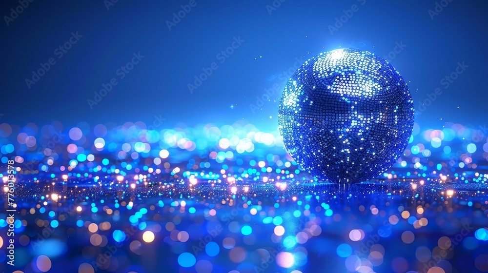 Poster a sphere as a barrier against external factors on a blue background. this would be a great banner or
