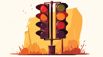 Traffic light icon vector 2d flat cartoon vactor il - obrazy, fototapety, plakaty