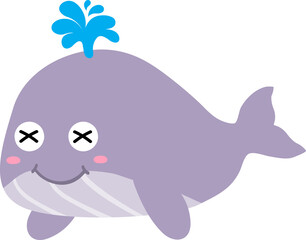 cute whale cartoon, sea animal