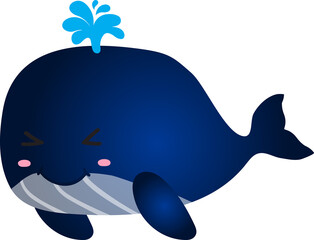 cute whale cartoon, sea animal