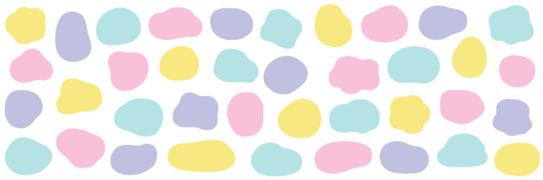 ゆるい楕円形のフレームのベクターイラストセット。シェイプ、装飾