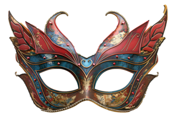 a masquerade mask on a transparent background in the style of superhero comic book art