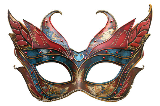 a masquerade mask on a transparent background in the style of superhero comic book art