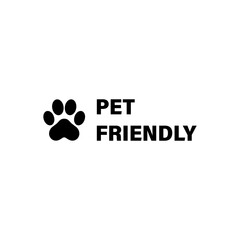 Pet Friendly sticker or label vector isolated in Flat Style. Best Pet Friendly icon vector for product packaging design element.