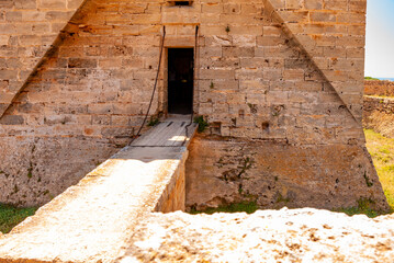 Entrance of Castle of Sa Punta de n'Amer in Majorca, Spain