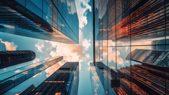 Skyscraper building glass facade