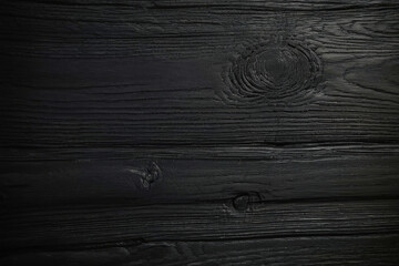 Surface of a Black Mahogany wood wall wooden plank board texture background with grains and structures