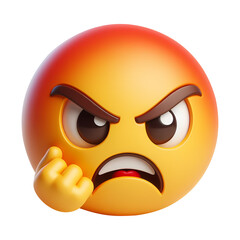3d angry emoji icon. Realistic 3d high quality isolated render