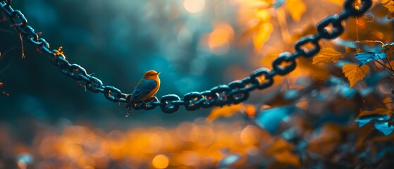 - Chains that become birds in the concept of freedom - obrazy, fototapety, plakaty