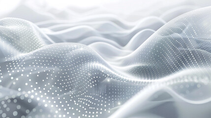 Grey-white abstract background with flowing particles. It gives off a feeling of motion and energy