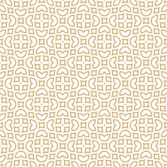 Vector floral seamless pattern in oriental style. Gold and white minimal texture with flowers, leaves, petals. Simple golden geometric background. Abstract arabesque ornament. Luxury repeated design