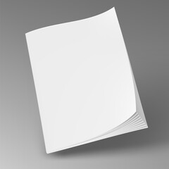 Blank Cover Magazine Or Booklet On Gray Background