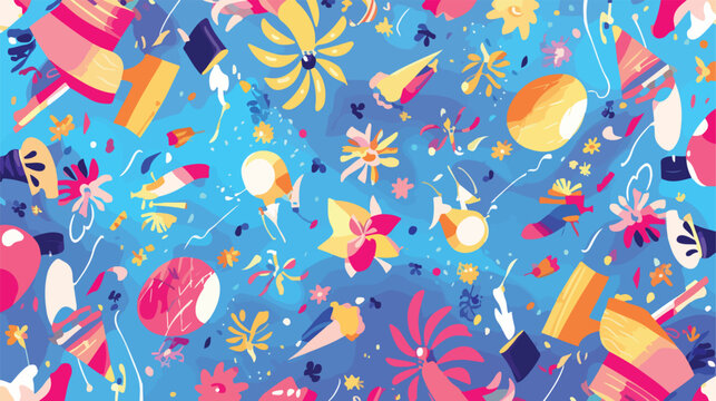 Vector carnaval seamless colorful pattern. Kids fes
