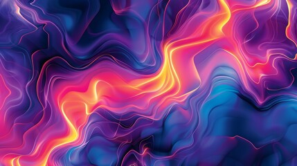 Abstract meets neon a seamless blend of fluid lines   AI generated illustration