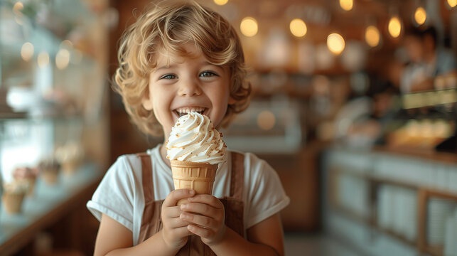 Kindergl&uuml;ck: Ein gl&uuml;ckliches Kind mit Eiscreme
