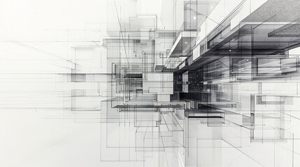 Architectural sketches overlaid with intricate patte  AI generated illustration