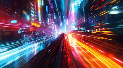 Capturing the essence of speed through the glowing l  AI generated illustration