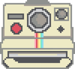 Camera cartoon icon in pixel style