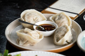 Japanese food on a white plate