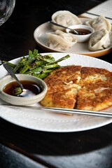 Japanese food on a white plate