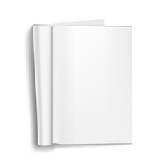 Blank Open Magazine With Soft Cover On White