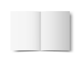 Blank Two-Fold Open Brochure Cover On White