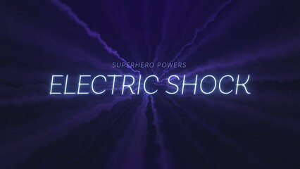 Electric Superpower Bright Neon Text Title Intro - obrazy, fototapety, plakaty
