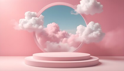 Background-Podium-Pink-3D-Product-Sky-Platform-Dis- 3