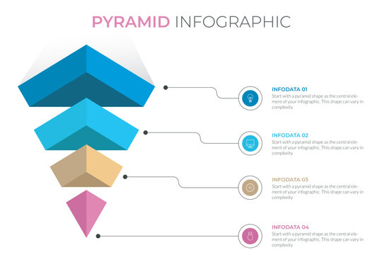 Marketing Pyramid - Vector 4 Step Infographic