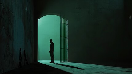 Obraz premium Escape of Peter from Prison In the depths of night a AI generated illustration