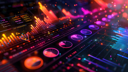 Digital Sound Mixing Panel Technology Illustration