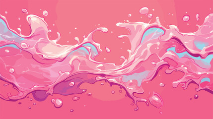 Fototapeta na wymiar Water splash in pink color illustration 2d flat car