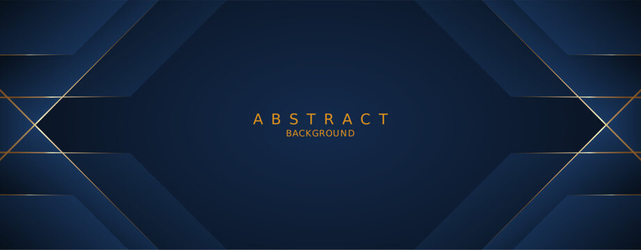 luxury premium blue background and gold lines