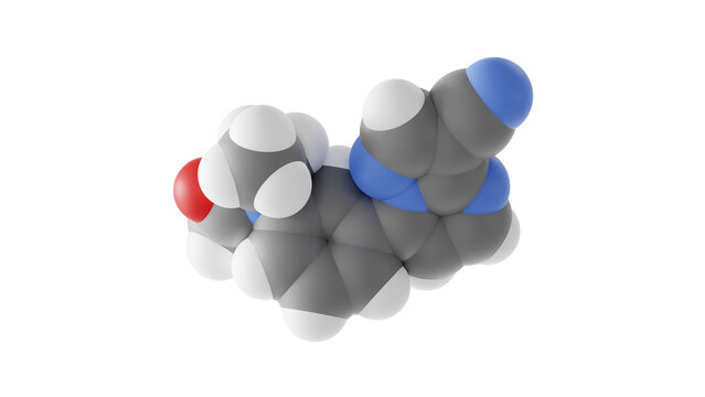 zaleplon molecule, sedative, molecular structure, isolated 3d model van der Waals