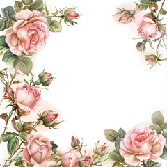 roses frame border flower