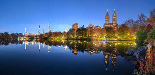 New York City from Central Park at Night - obrazy, fototapety, plakaty