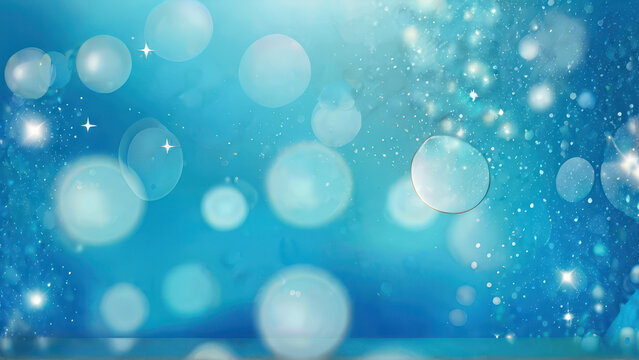blue background with stars and bubble