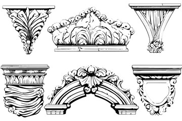 Vintage Baroque Molding: Ornate Stucco Fringe in Classic Victorian Style Element's Pack.