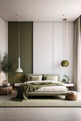 Modern living room interior design in Scandinavian style. 3d render