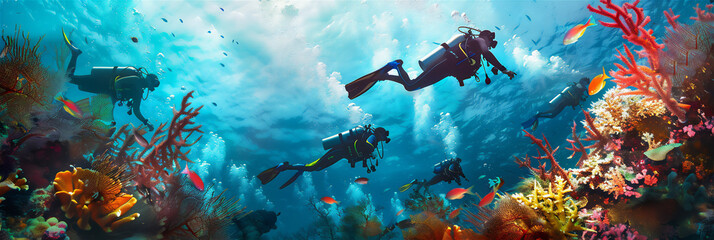 professional scuba diver  in the water - Powered by Adobe