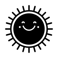 Happy sun line icon. Cartoon cute sun character. Smiling summer sunshine. - 776041514