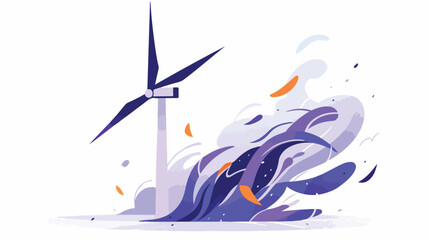 Wind icon 2d flat cartoon vactor illustration isola - obrazy, fototapety, plakaty