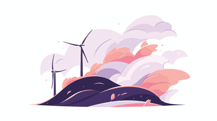Wind icon 2d flat cartoon vactor illustration isola