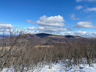 Mountain covered by clouds