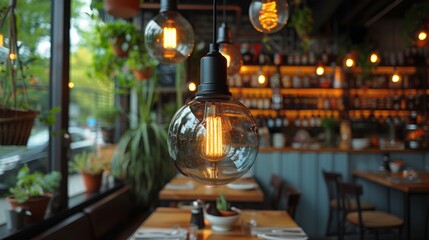 Decorating a beautiful restaurant involves carefully arranging lighting, chairs, and tables to...
