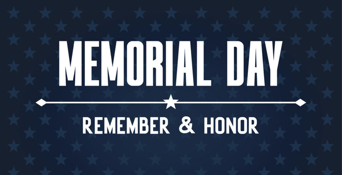 dark memorial day banner with stars pattern poster 