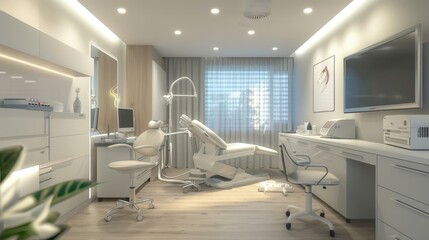 High-tech medical setting with contemporary interior AI generated illustration