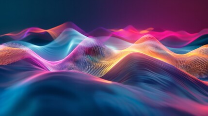 Illuminated curves a glowing de focused neon gradien AI generated illustration