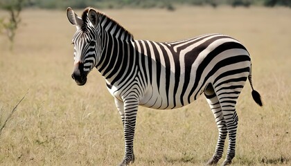 Fototapeta na wymiar A-Zebra-In-A-Natural-Reserve-