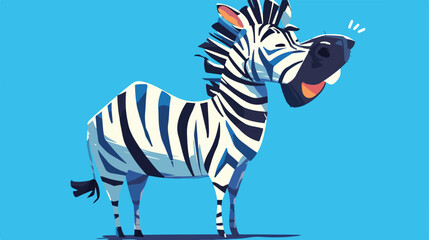 Zebra with dizzy eyes illustration 2d flat cartoon